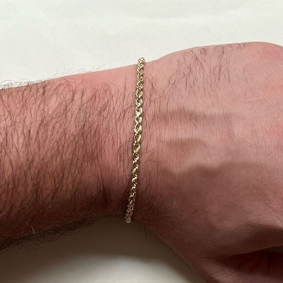 14K Real Gold Rope chain Bracelet | Birthday gift | Woman Bracelet | bracelets | - Picture 5 of 8